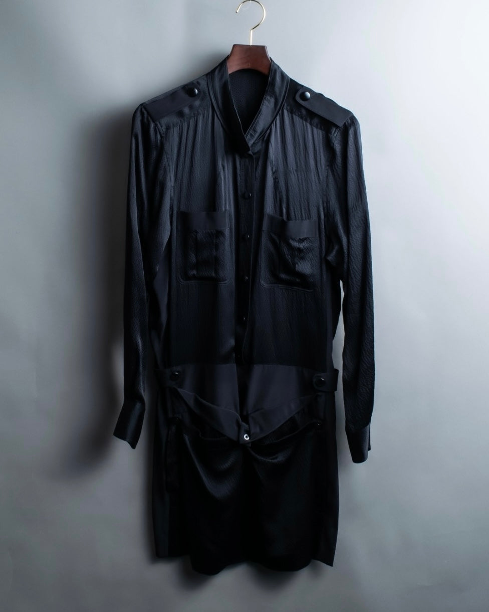 "BALENCIAGA" Trench design silk dress