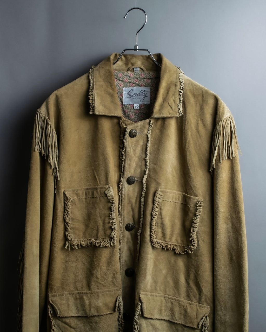 Vintage suede fringe jacket