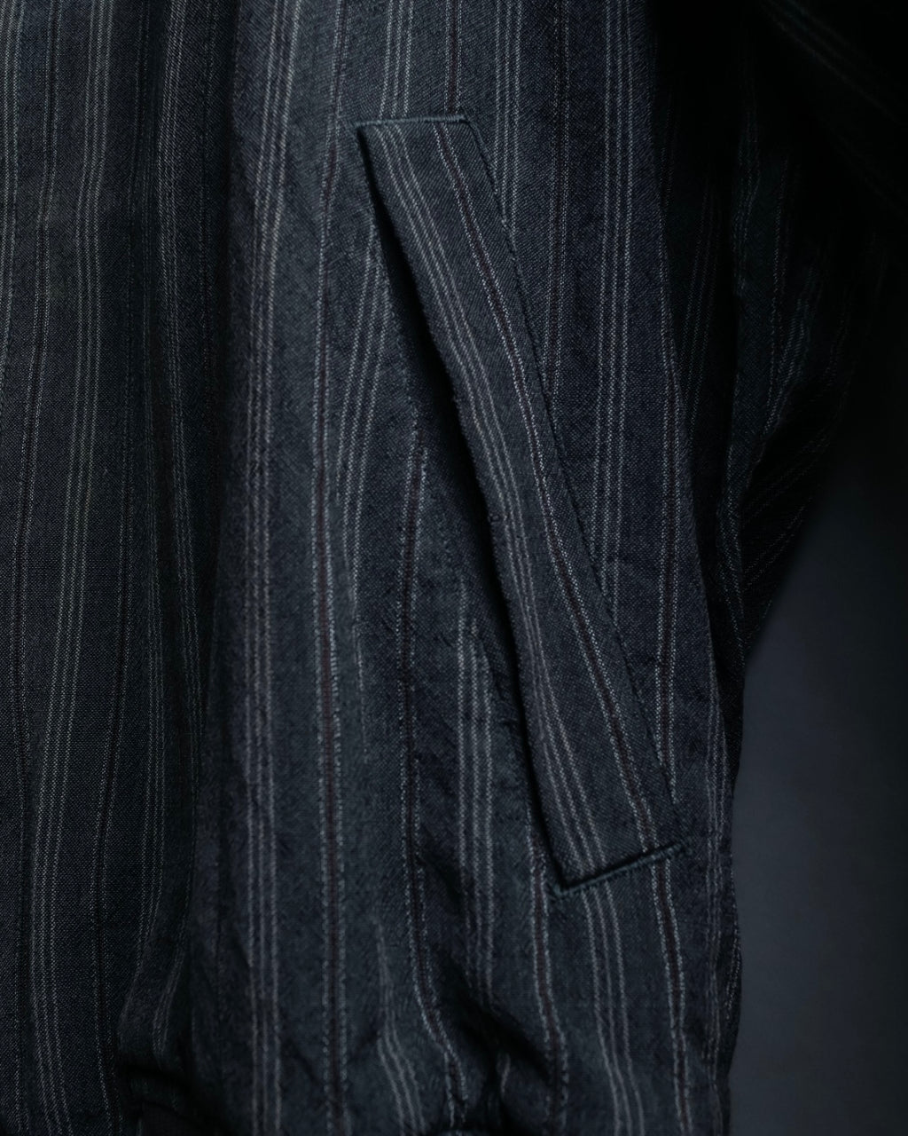 "Comme des Garcons Homme" distressed zip-up striped blouson