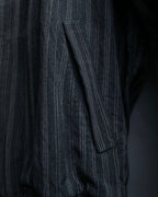 "Comme des Garcons Homme" distressed zip-up striped blouson