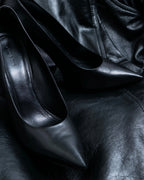 "CELINE" clear heel leather shoes