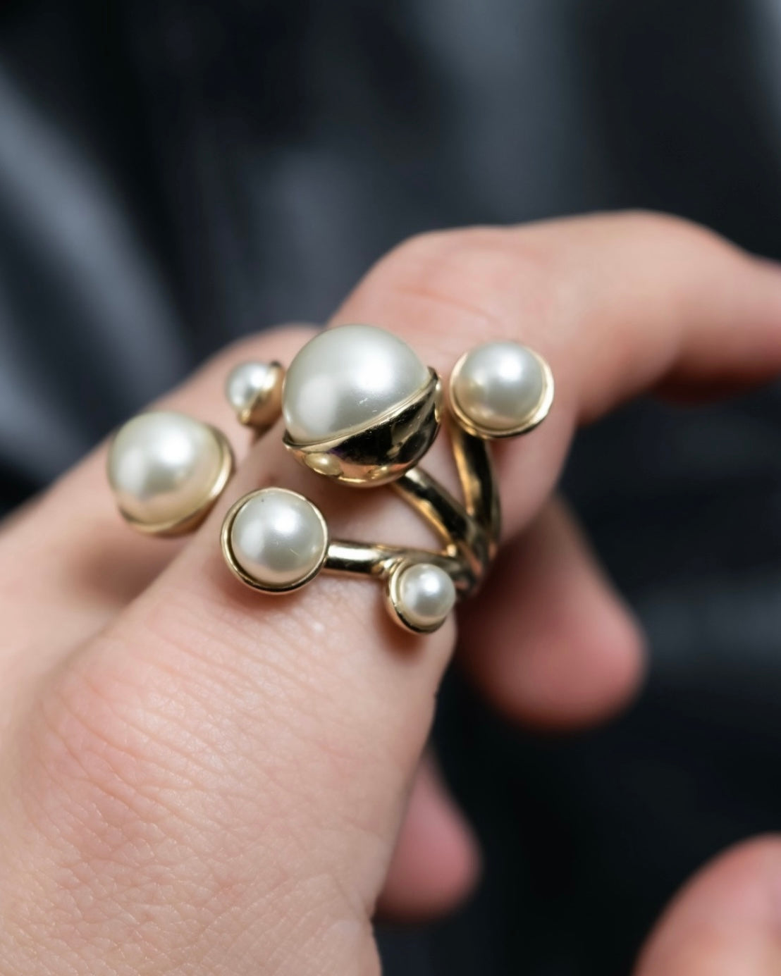 "Dior" pearl tree design ring