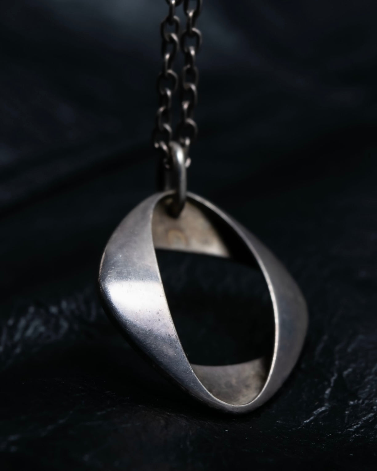 “Georg Jensen” inside out designed silver chain necklace