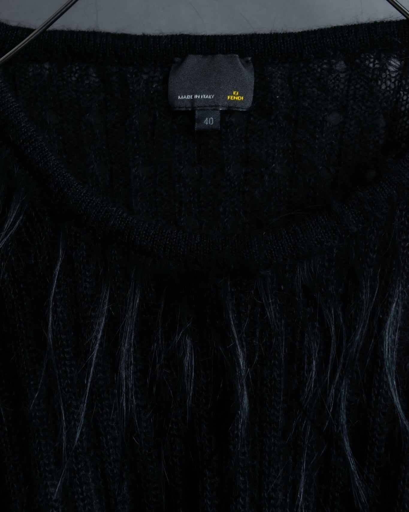 "FENDI" Hair fringe sheer combination summer knit