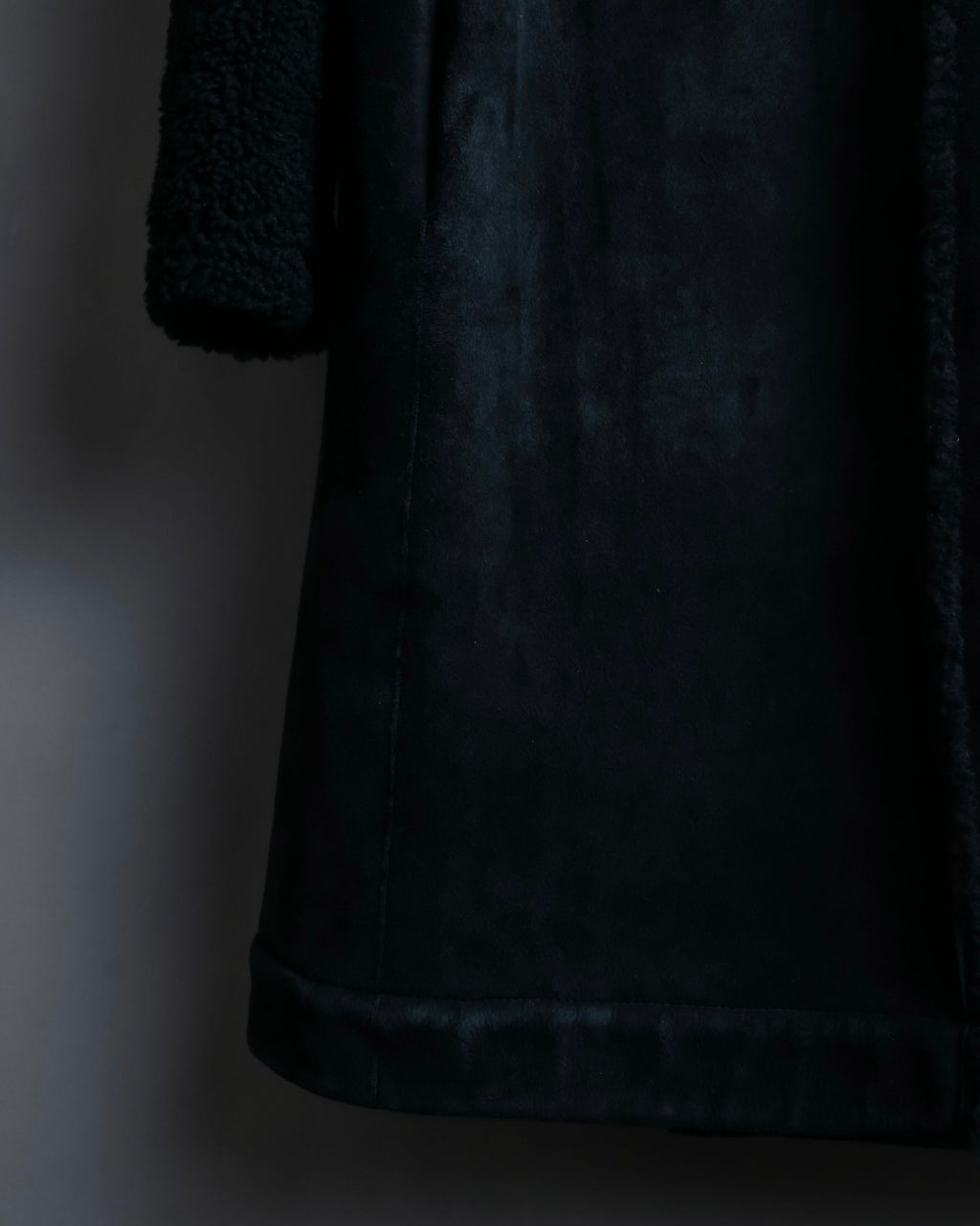 "BALENCIAGA" Opossum Fur Boa Leather Special Coat