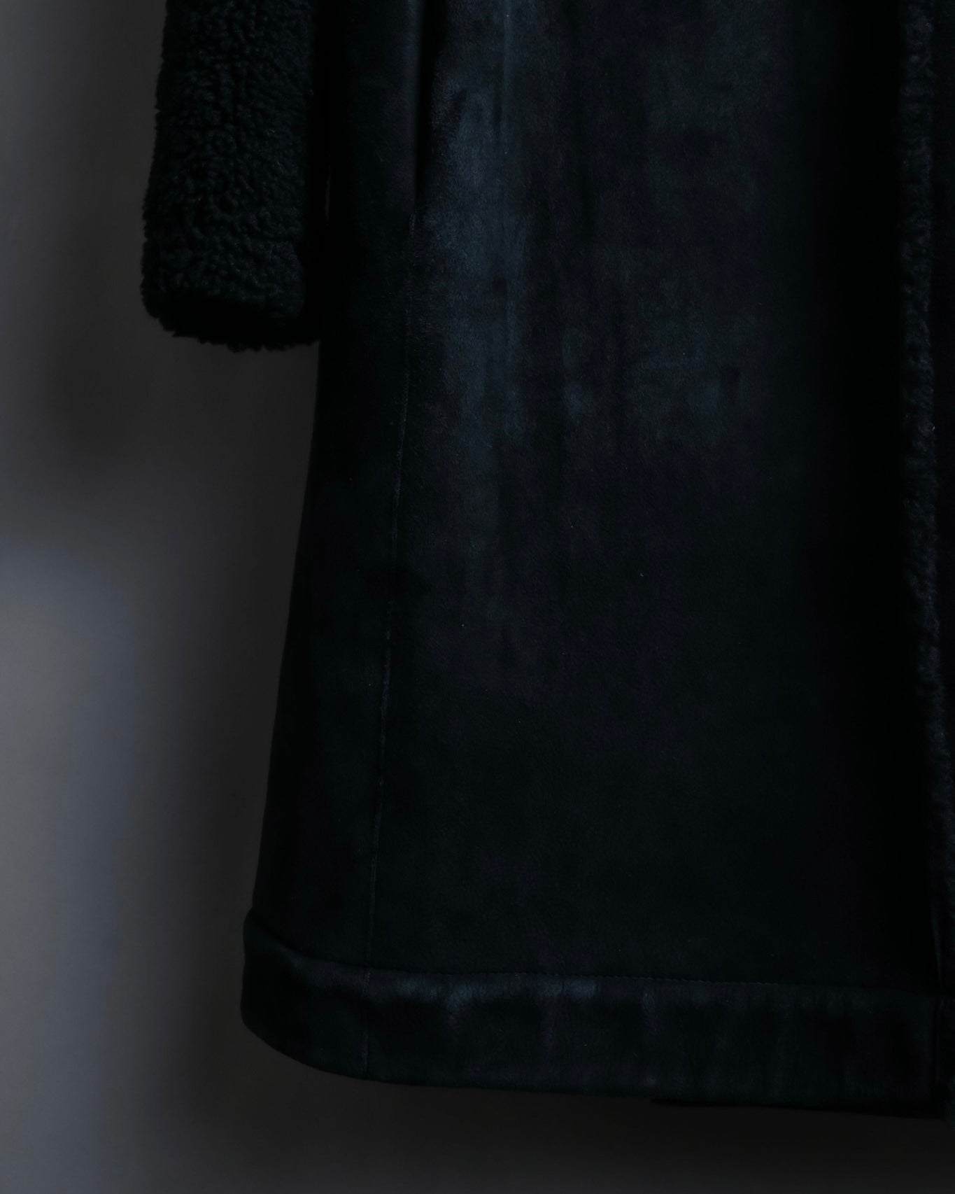 "BALENCIAGA" Opossum Fur Boa Leather Special Coat