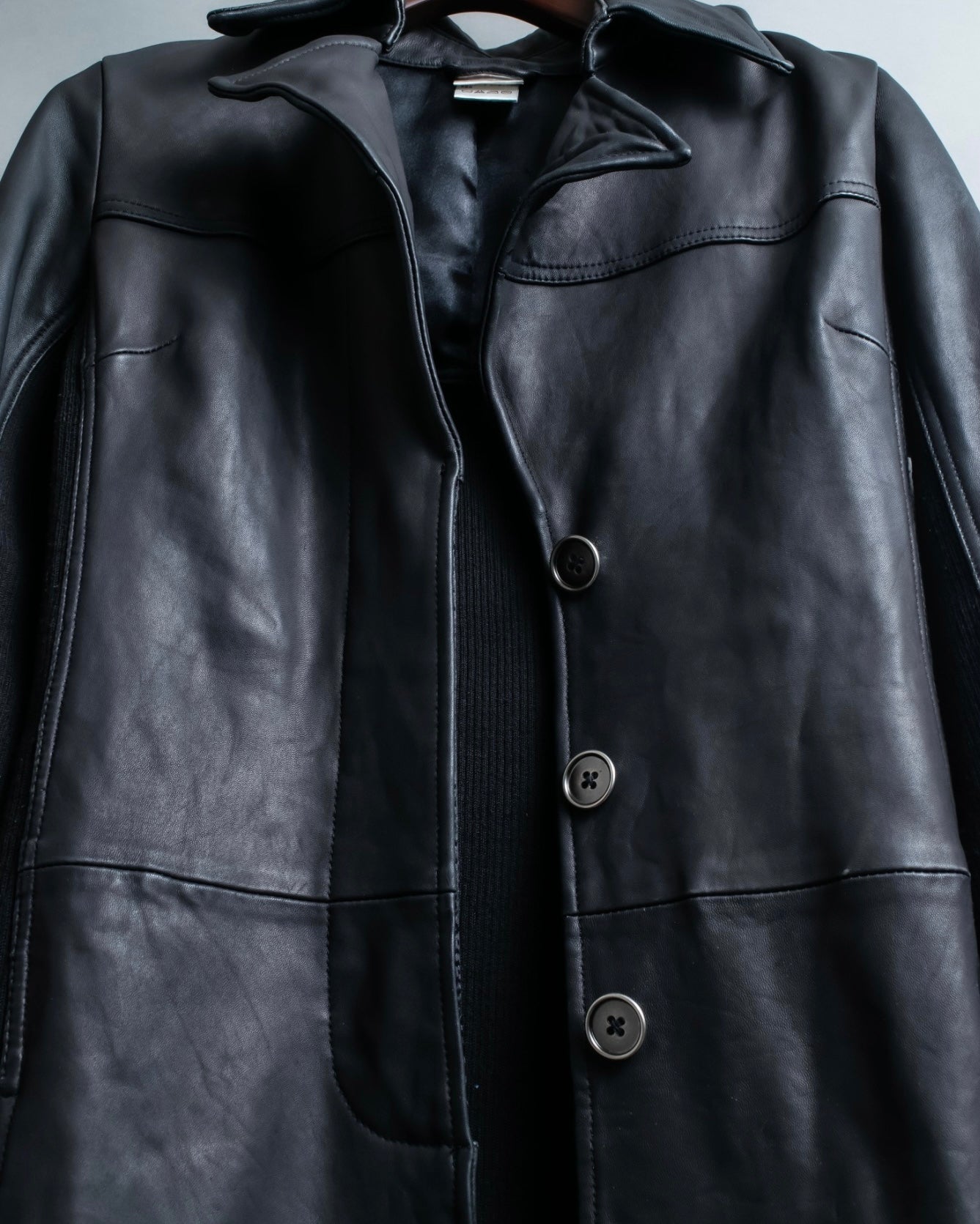 Vintage Leather x CORDUROY combination trench coat