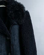 "BALENCIAGA" Opossum Fur Boa Leather Special Coat