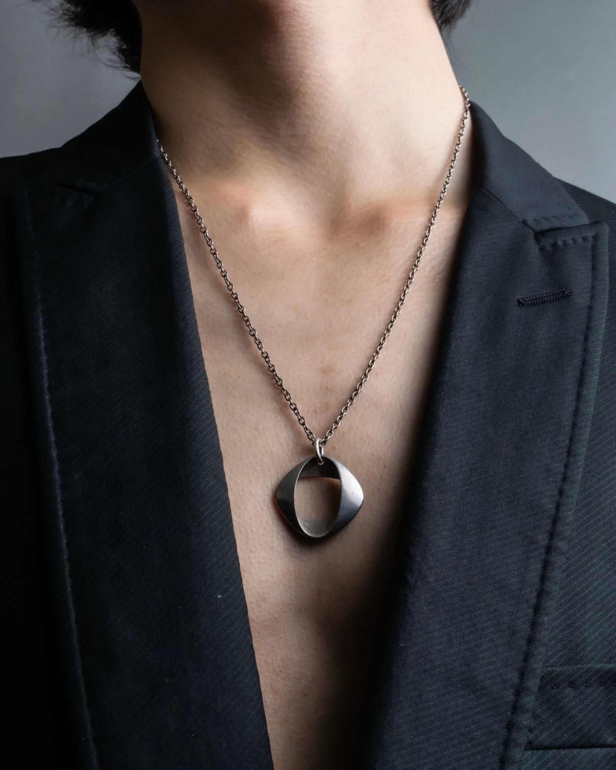 “Georg Jensen” inside out designed silver chain necklace