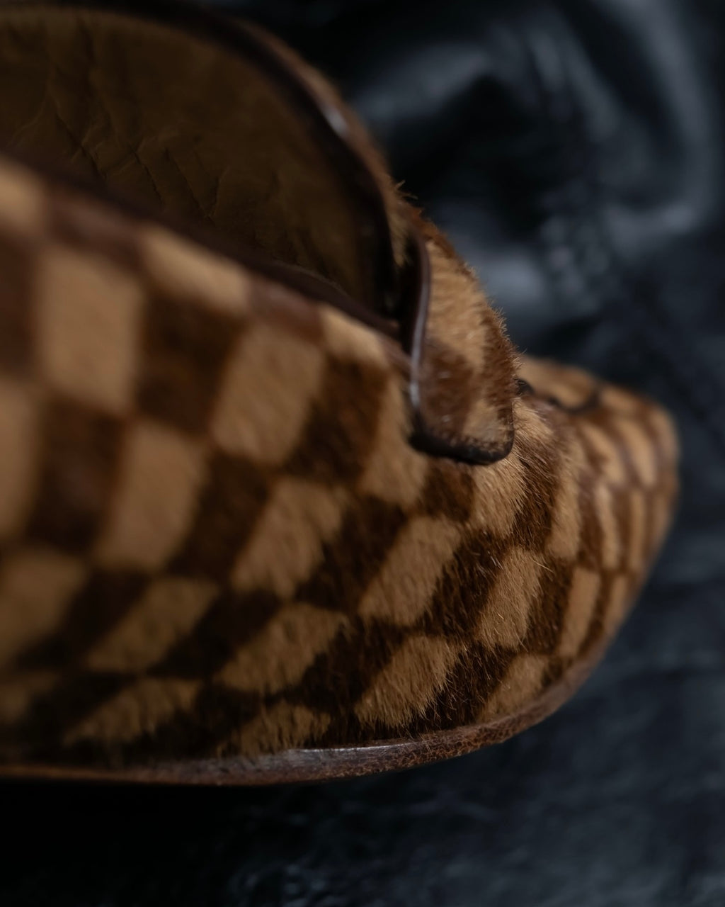 "Louis Vuitton" Damier designed unborn calf loafer