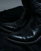 Vintage Blue Embroidered Wester Boots