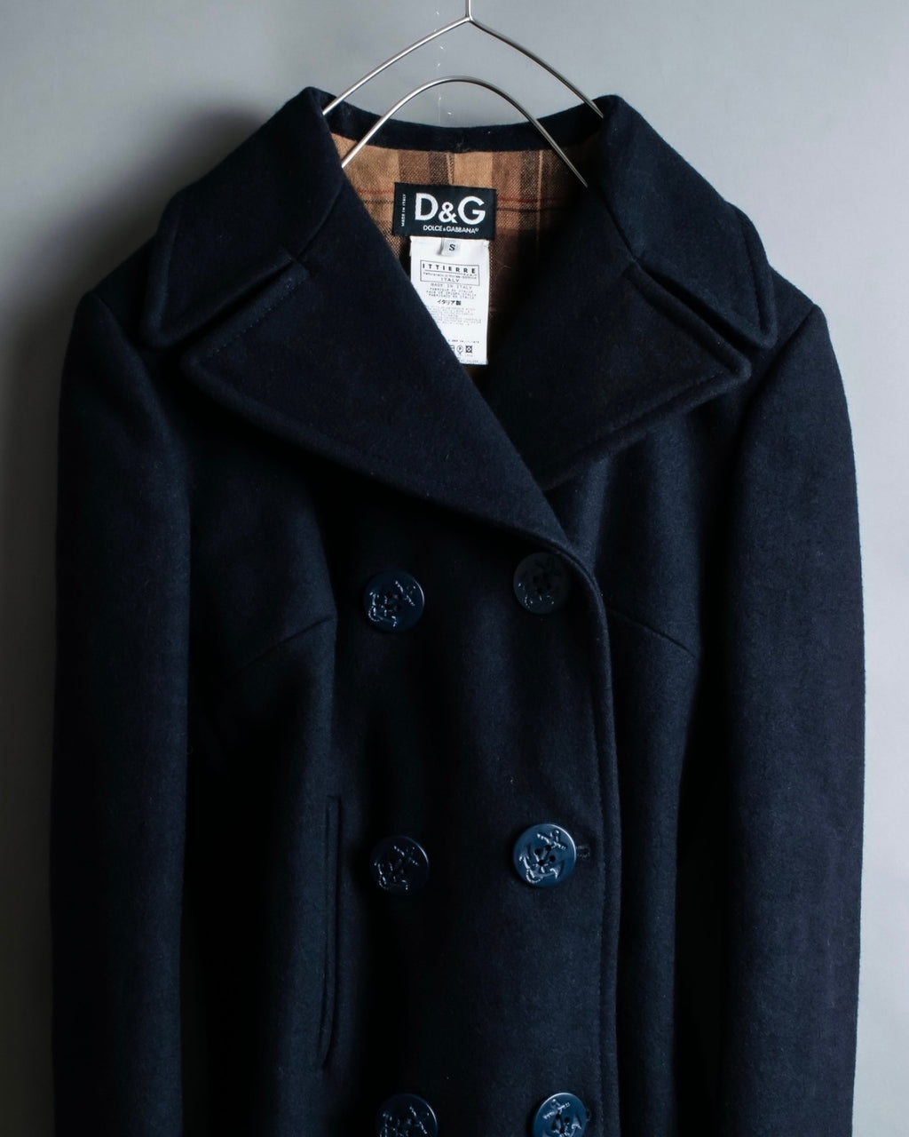 "DOLCE &amp; GABBANA" Slim silhouette leather patch P coat