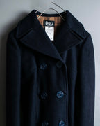 "DOLCE &amp; GABBANA" Slim silhouette leather patch P coat