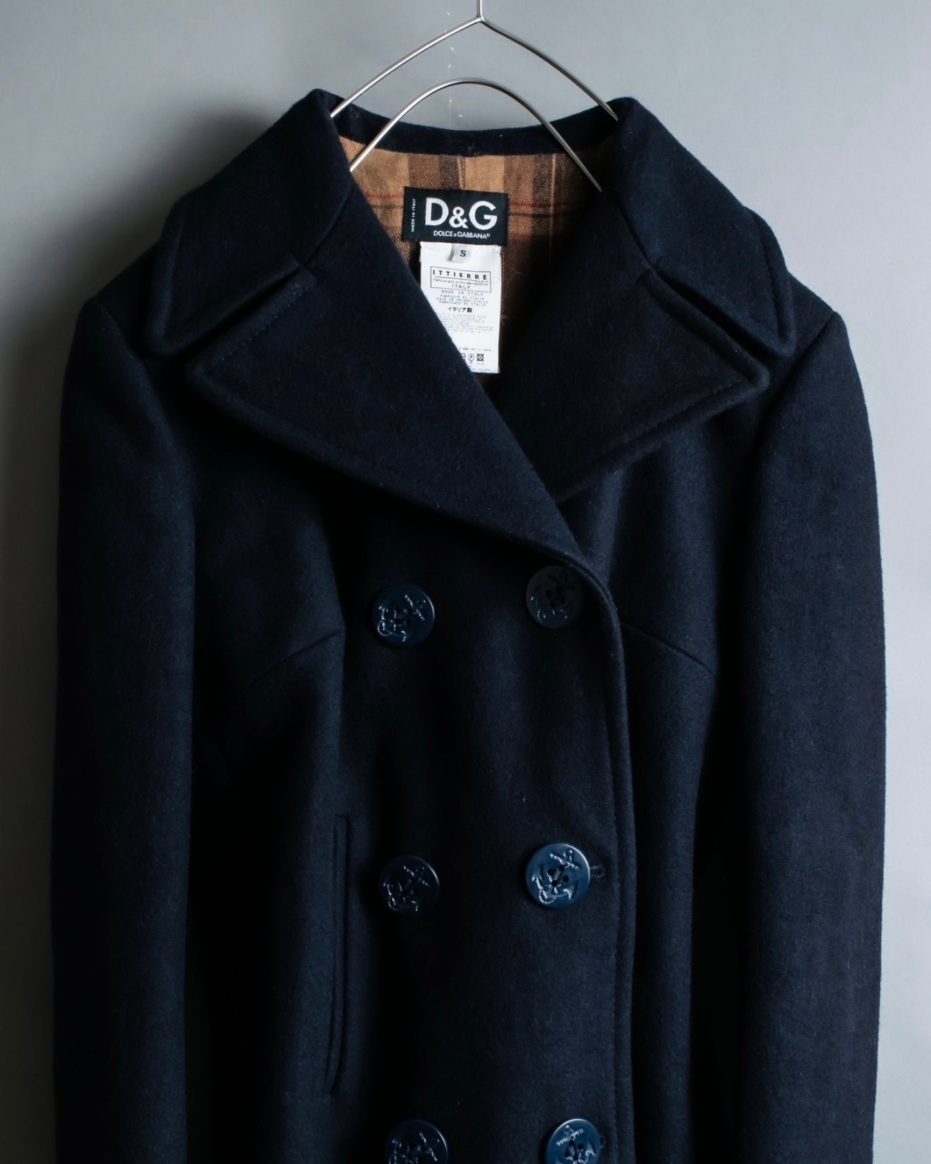"DOLCE &amp; GABBANA" Slim silhouette leather patch P coat