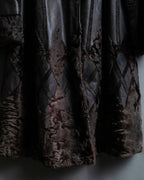 "Guy laroche" vintage real fur leather coat