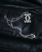 "Cartier" 925 silver logo motif necklace