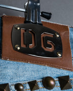 "DOLCE &amp; GABBANA" various studded distressed denim