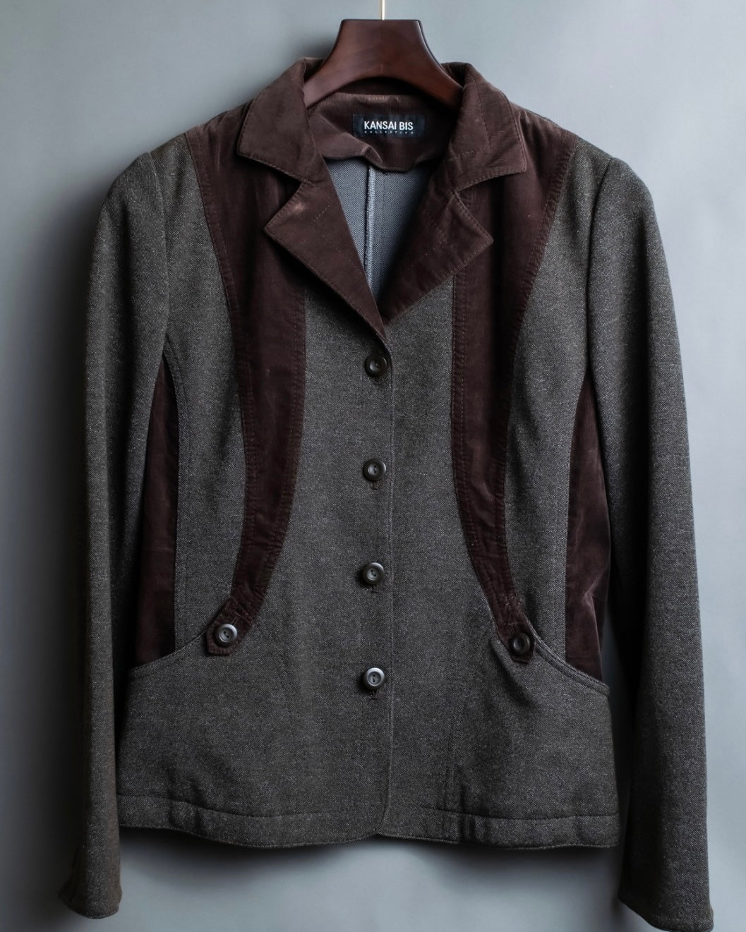 "KANSAI BIS" corduroy combination tailored jacket
