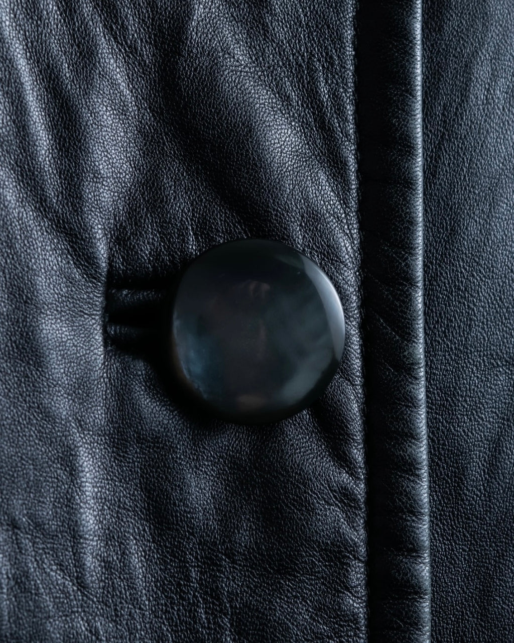 "ITALY VERA PELLE" round fur leather coat