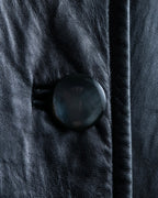 "ITALY VERA PELLE" round fur leather coat