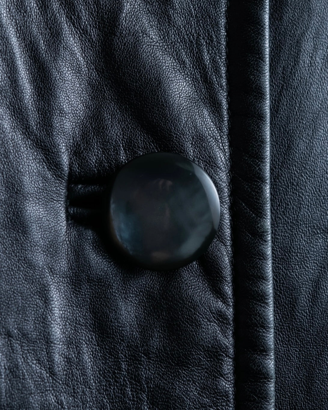 "ITALY VERA PELLE" round fur leather coat