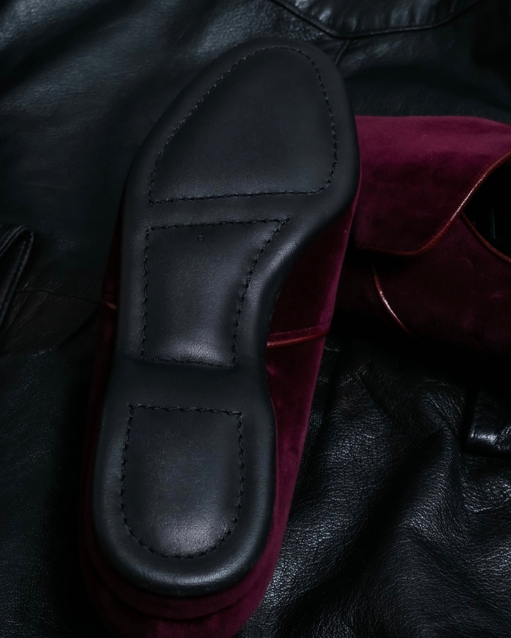 "HERMES" Velvet dress indoor shoes