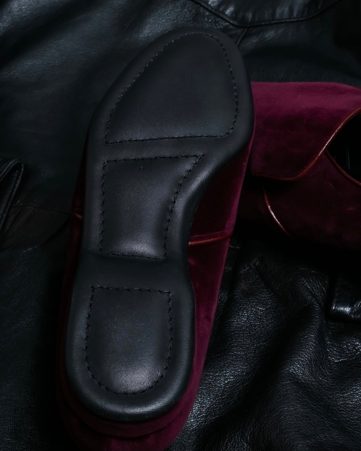 "HERMES" Velvet dress indoor shoes