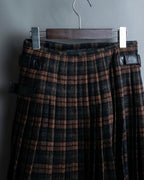 "PRADA" wool check unisex wrap skirt