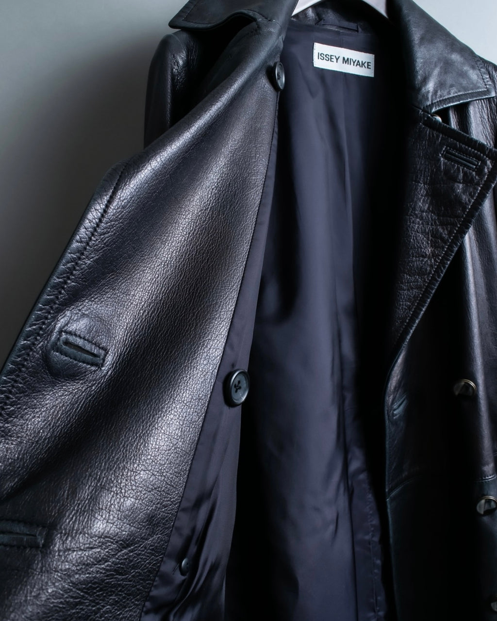 "Issey Miyake" Archive leather coat