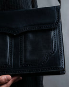 ”Yves Saint Laurent”  python leather attached square shoulder bag