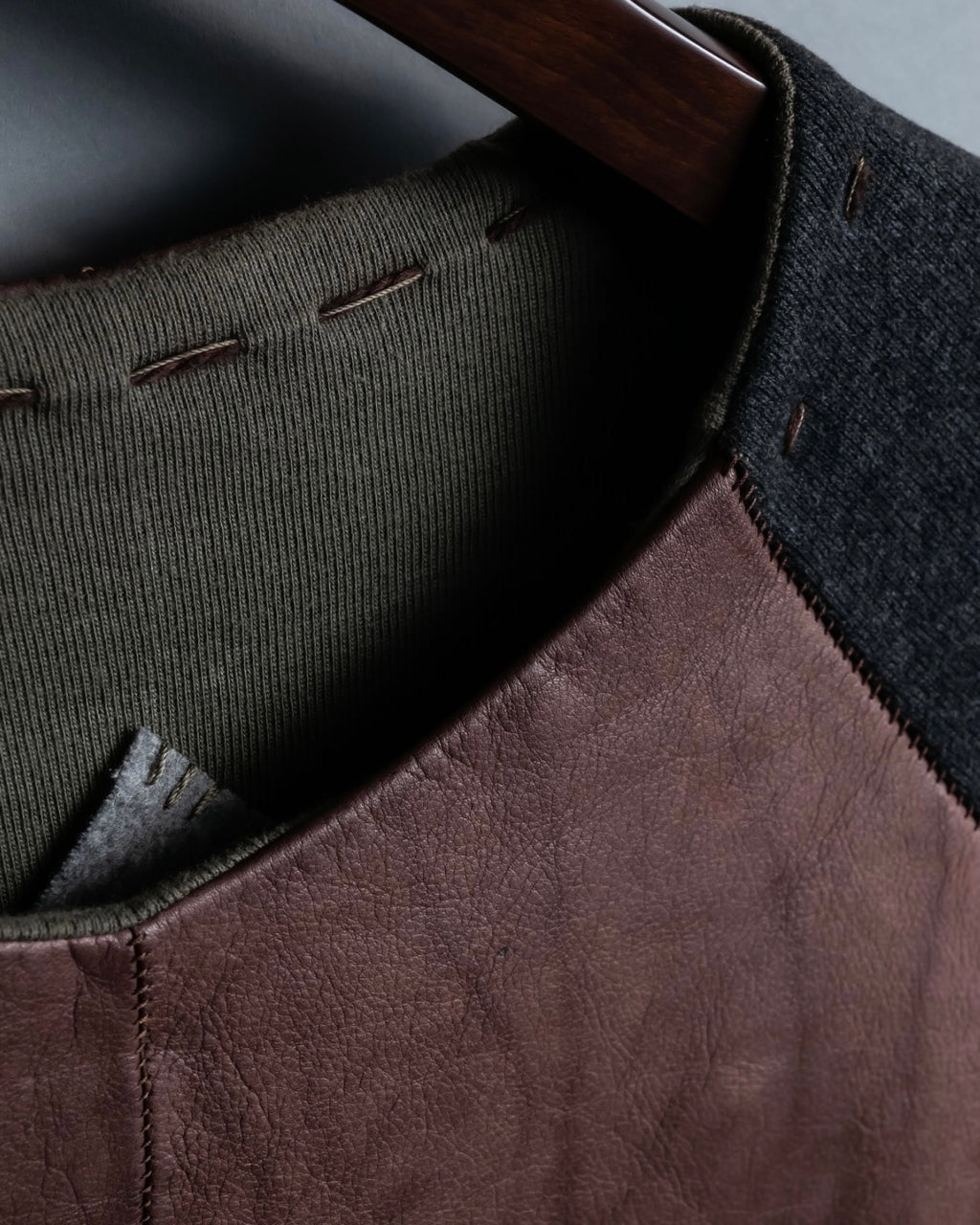 "DIONISO" Archive genuine leather combination knit