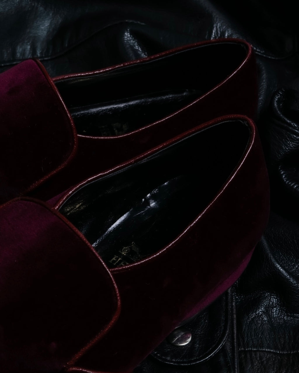 "HERMES" Velvet dress indoor shoes