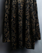 Vintage botanical pattern velor knit