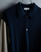“Christian Dior” CD designed bicolor knit polo