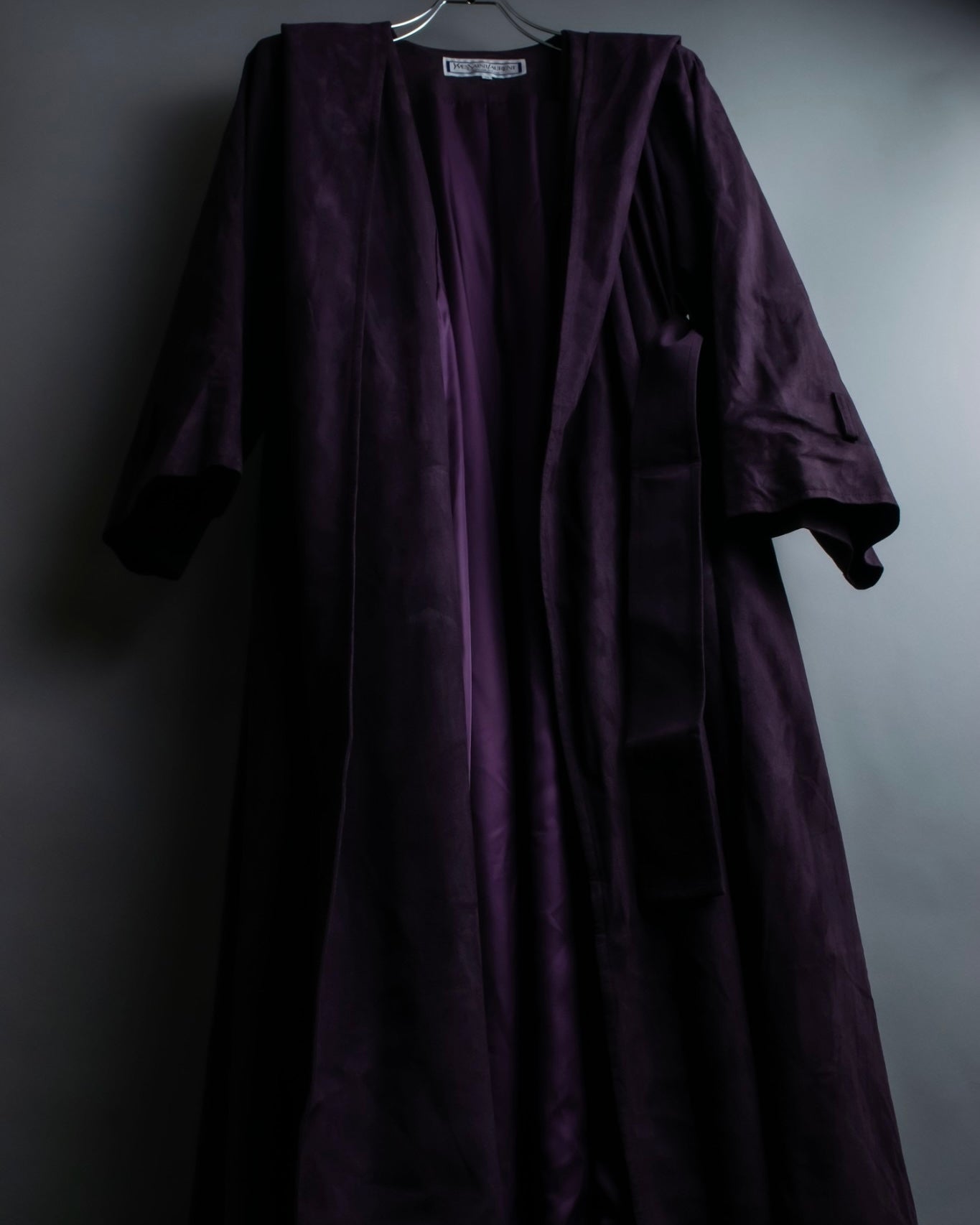 "80s Yves Saint Lauren" Oversized hooded spring coat