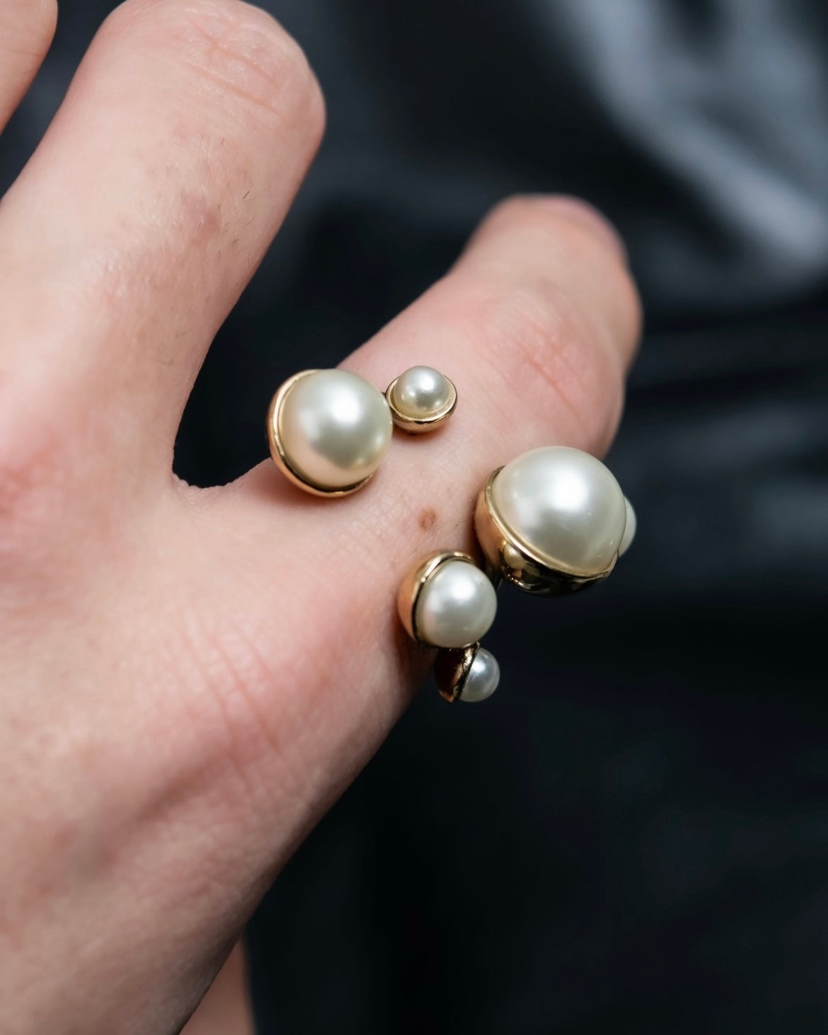 "Dior" pearl tree design ring