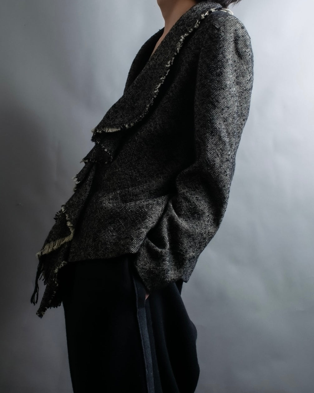 "Yohji Yamamoto +NOIR" Frill smoking jacket