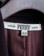 "GIANFRANCO FERRE white" riders design double zip coat