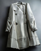 "Maurizio Pecoraro" gather sleeves glossy silver spring coat