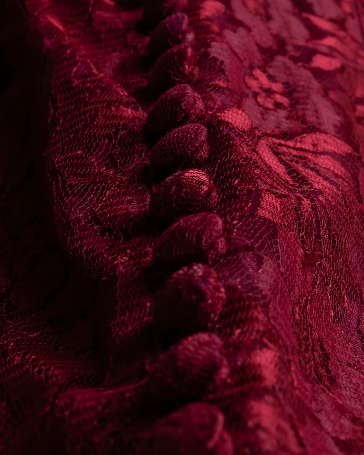 “Vintage” flower motif lace long dress