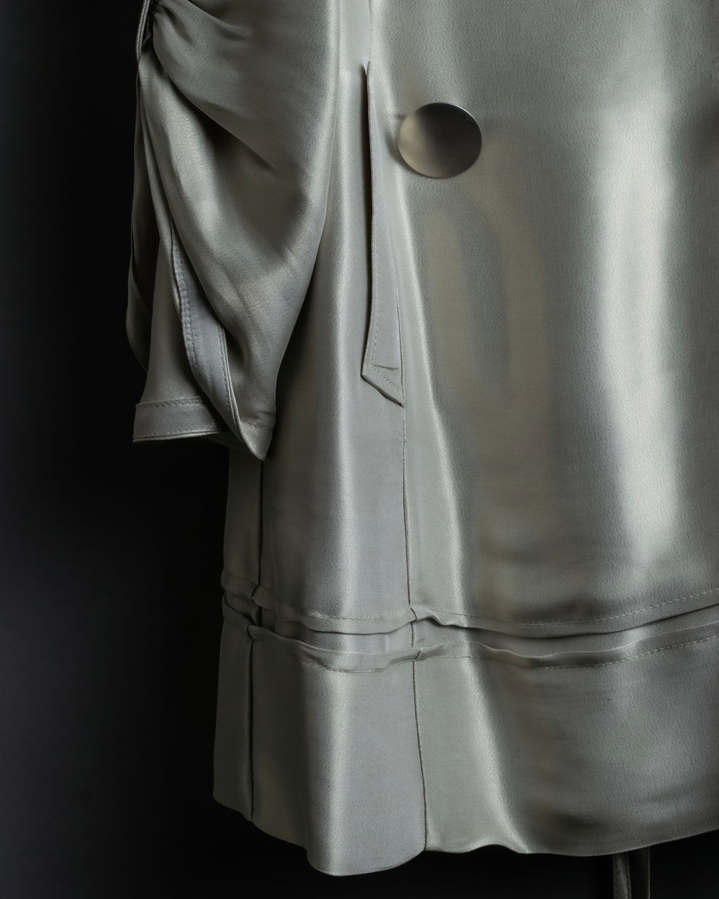 "Maurizio Pecoraro" gather sleeves glossy silver spring coat
