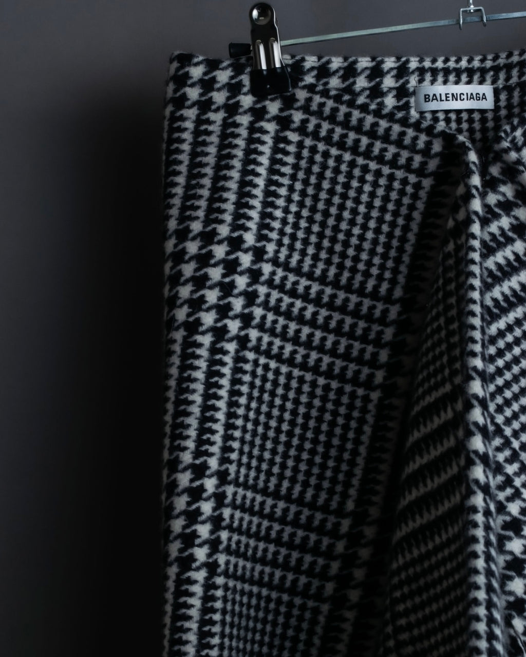 “BALENCIAGA  18AW” Virgin wool  plaid wrapped skirt
