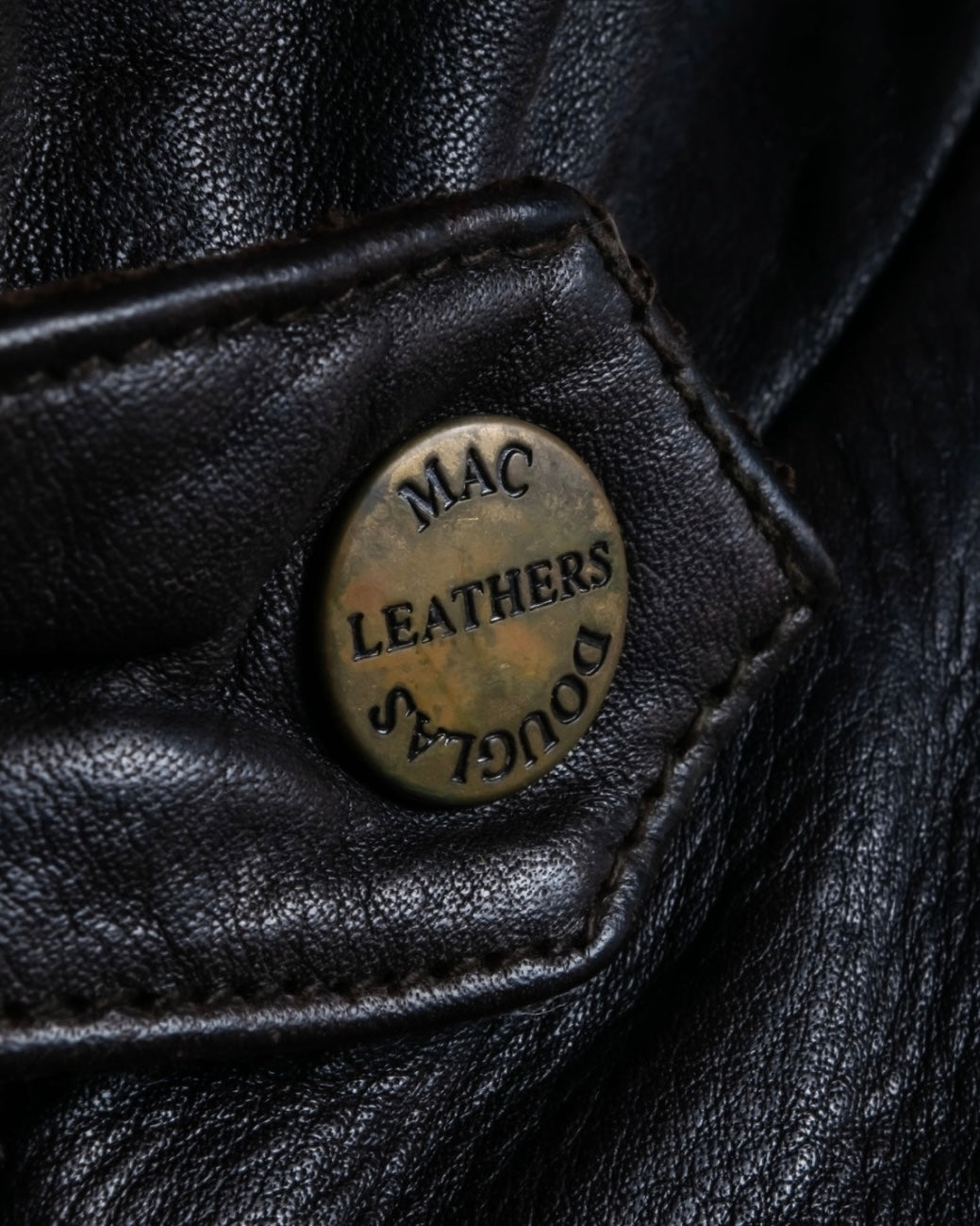 Vintage oversized leather flight jacke袖丈64cm