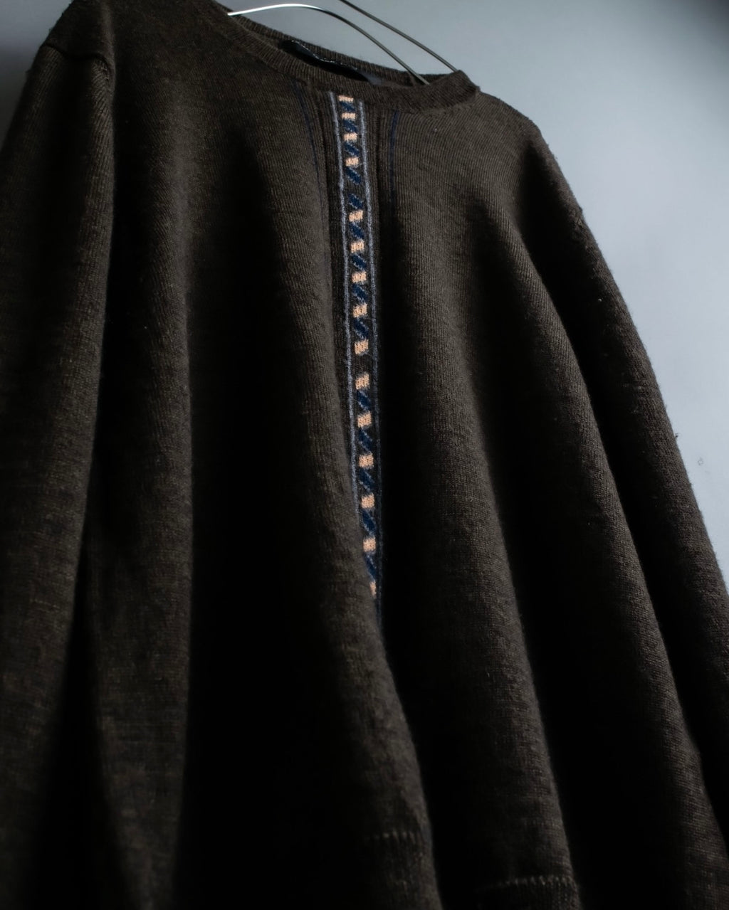 "COMME des GARCONS HOMME PLUS (1997-98's )" Spiral print design dark brown knit