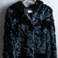 Lamb fur magnetic button hood coat