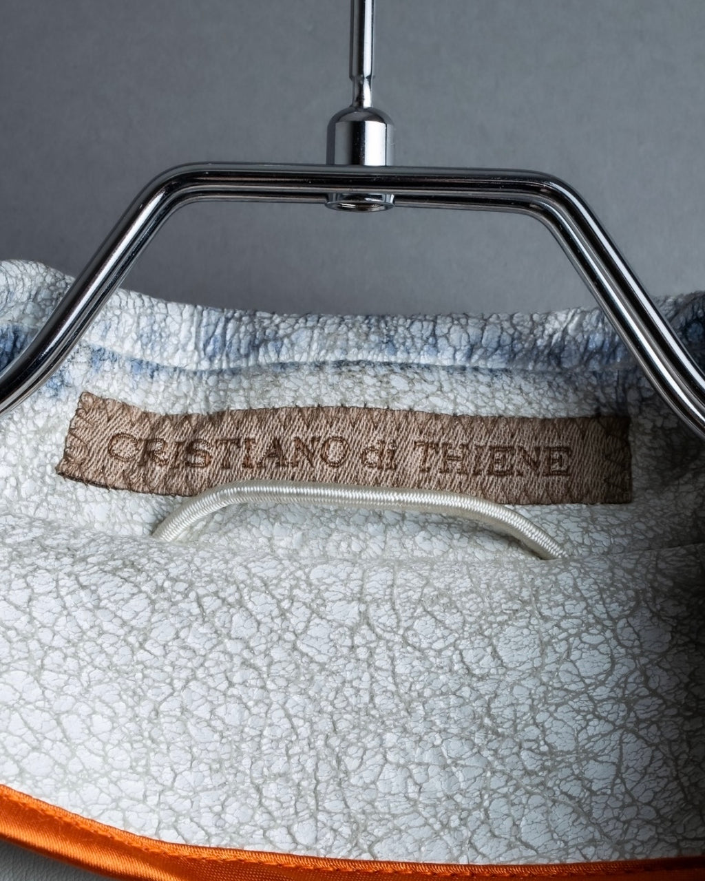 "CRISTIANO di THIENE"Crack design white leather jacket