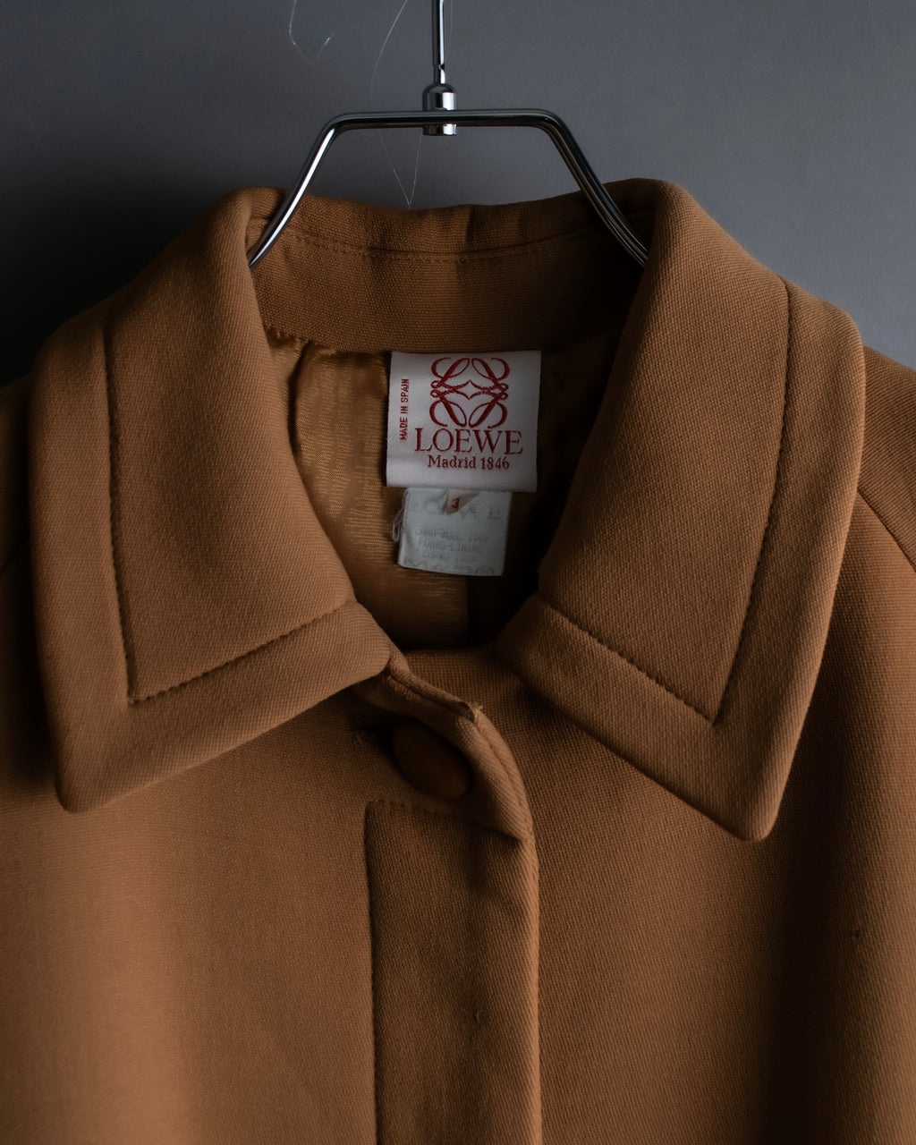 “LOEWE” beautiful cut raglan sleeve Lana wool 100% coat