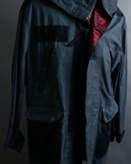 "LANVIN paris" mint condition silk blend double zip spring coat