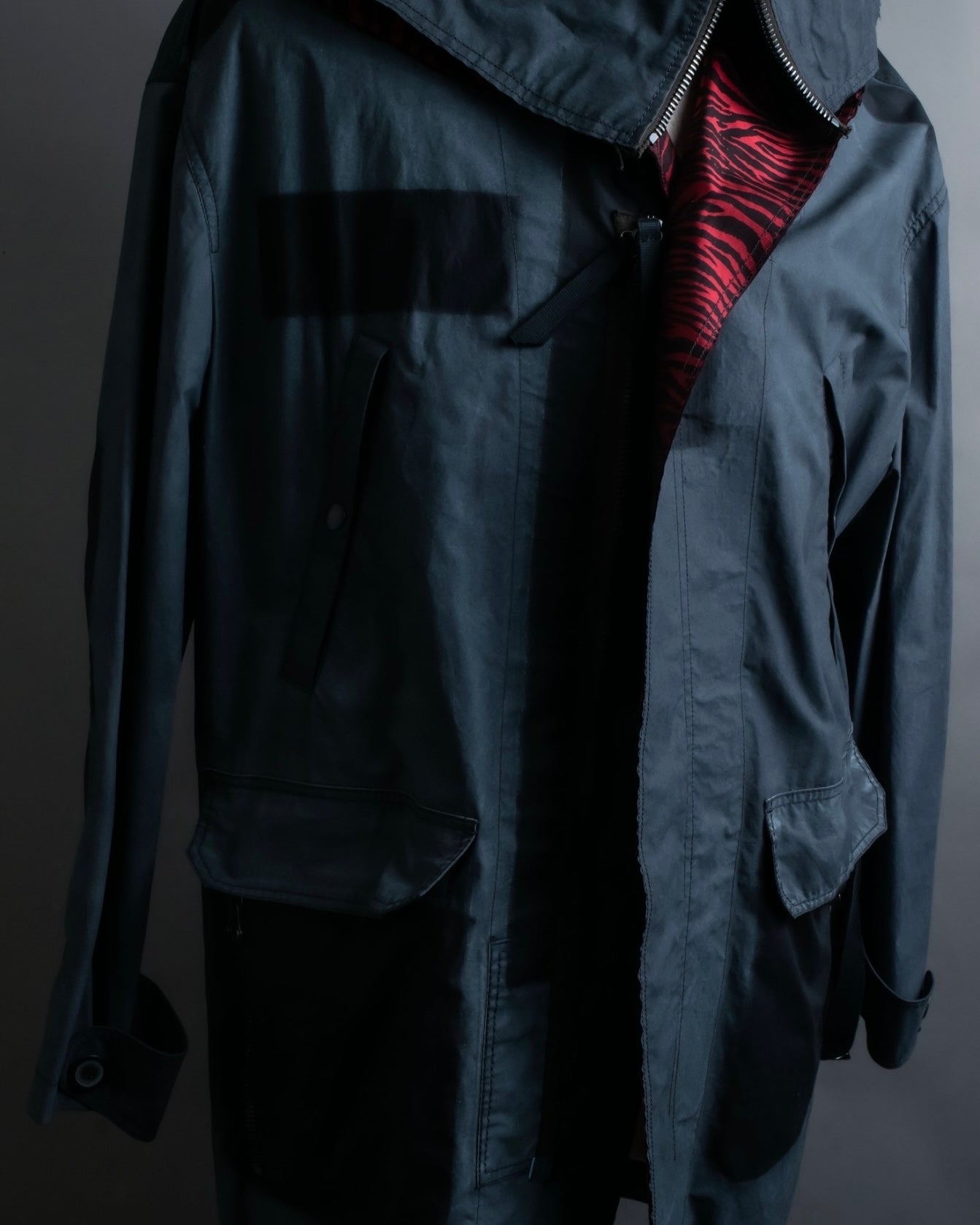 "LANVIN paris" mint condition silk blend double zip spring coat