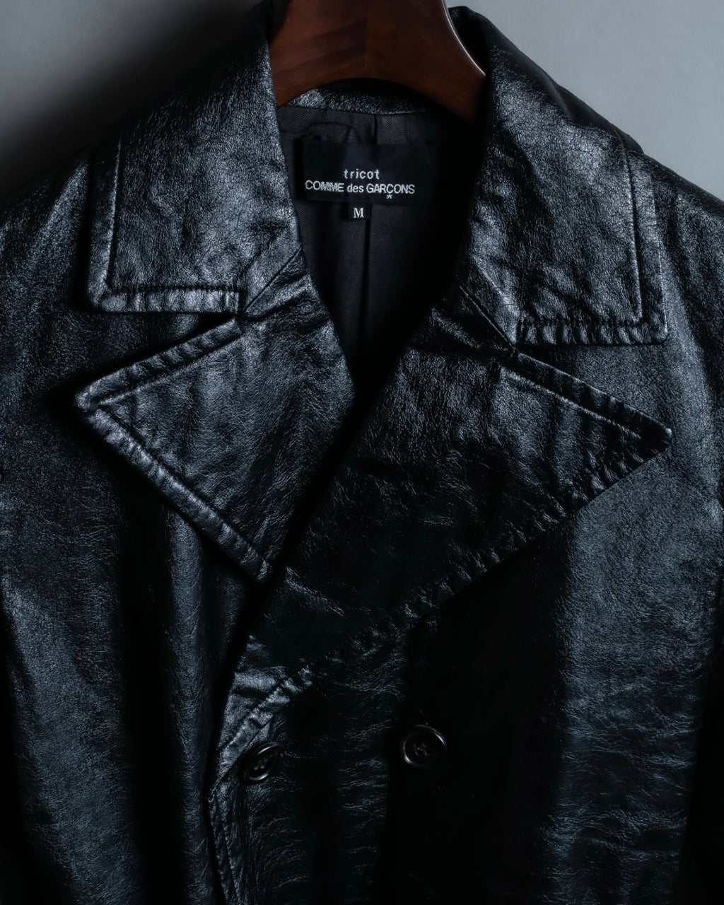 "tricot Comme des Garçons" Archive leather trench coat